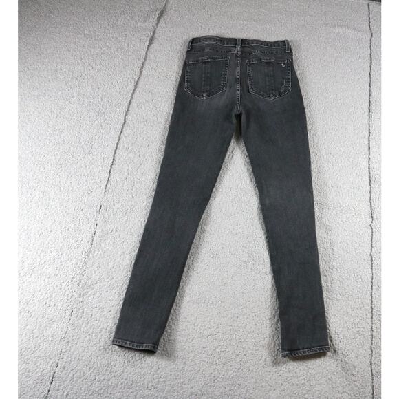 Rag and Bone Jeans Womens 25 Black High Rise Ankle Skinny Distressed Denim - Picture 2 of 8